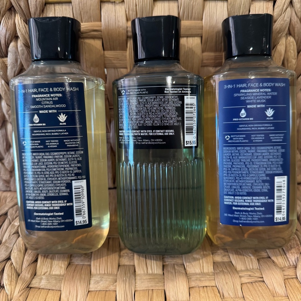 Bath & Body Works Mens Hair Face Body Wash Freshwater Coastal Cliffs Ridgeline - Picture 2 of 2